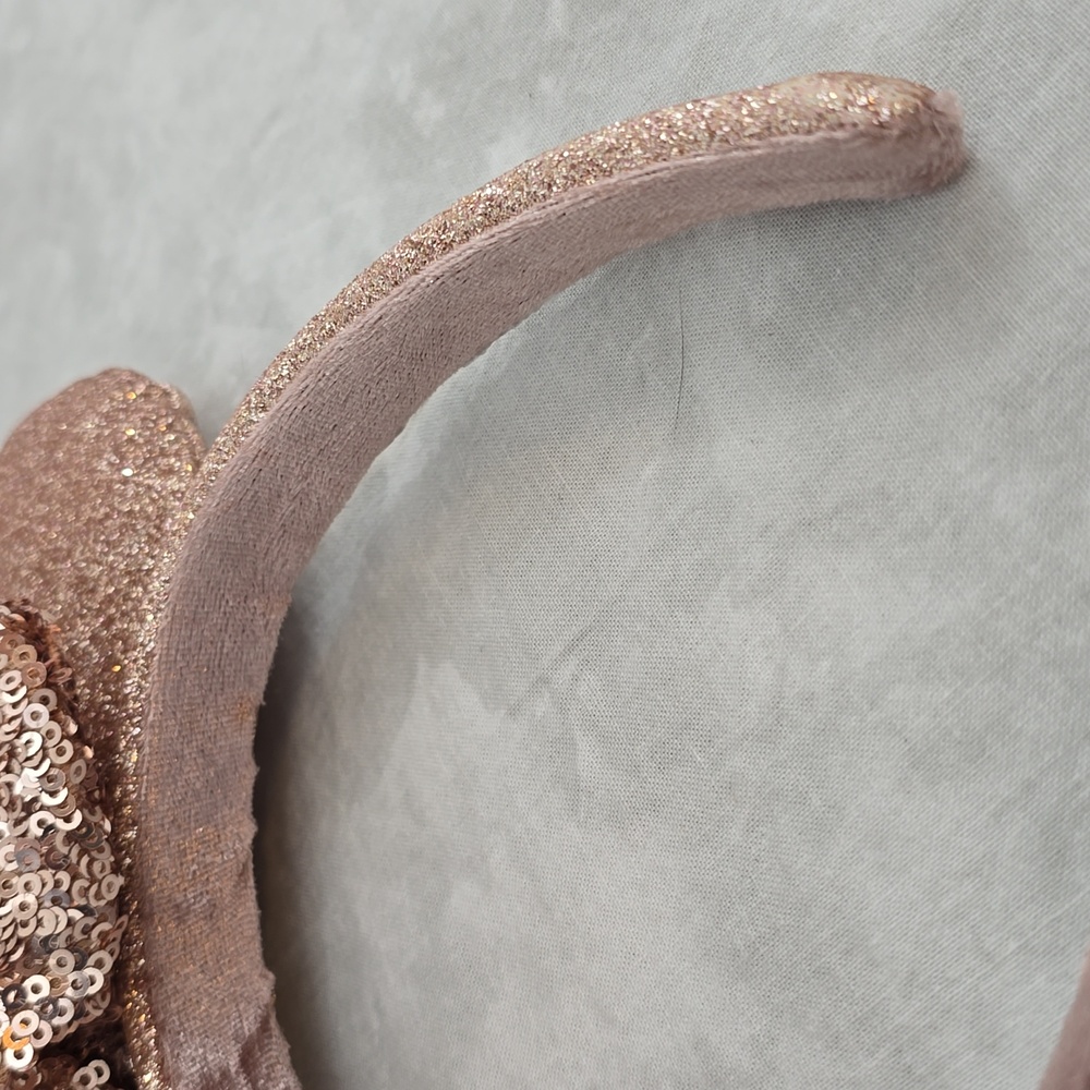 Disney Minnie Mouse Rose Gold Glitter and Sequin Headband - Picture 4 of 6